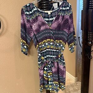 Jack & Ginger Purple and Yellow Patterned Dress